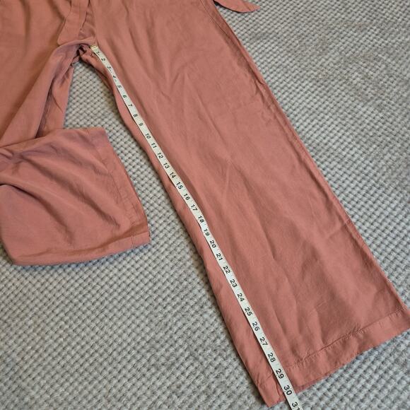 Thread & Supply Tencel Wide Leg Pants Pockets Womens Medium Brick Dust Tall - Picture 4 of 10